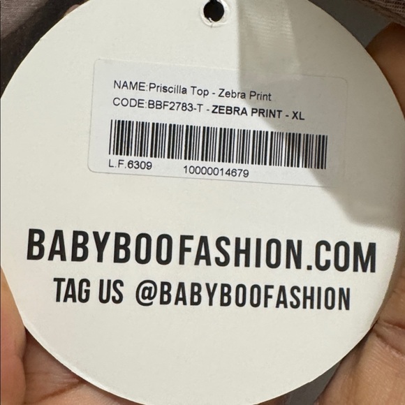 Babyboo Priscilla Zebra Top (NWT) - Picture 8 of 8
